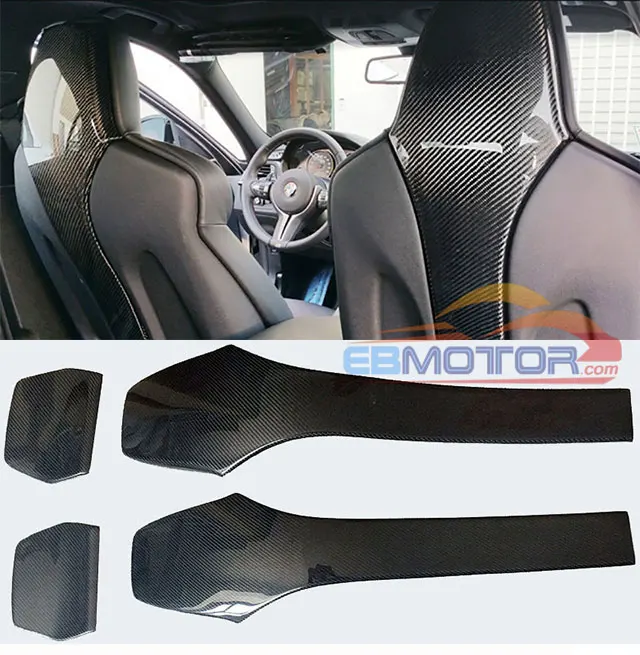 Real Carbon Fiber Seat Back Backseat Trim Covers 4 PC/Set For BMW F80 M3 F82 M4 2014UP B298in