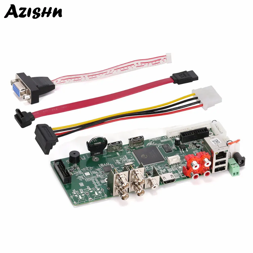 AZISHN 4CH 4MP HD AHD DVR безопасности видео цифровой рекордер H.264 ONVIF AHD/TVI/CVI/CVBS/IP HDMI выход