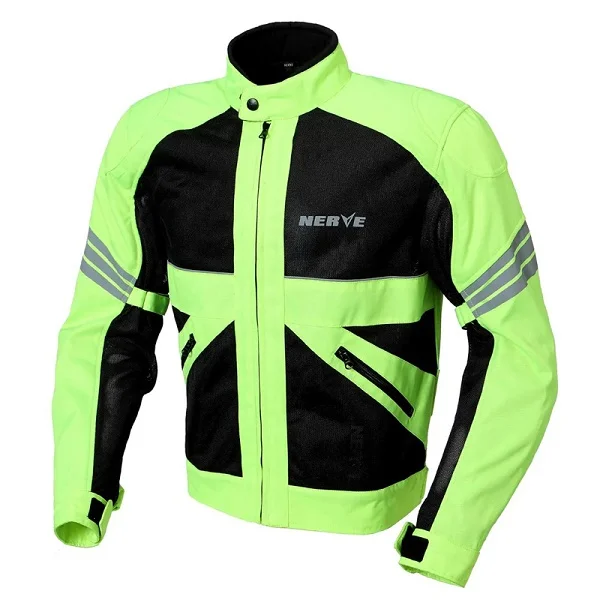 Нерв мотопробег, гонки оснастить мужчин t gear ветрозащитная Мото куртка Летняя Сетка Мужская Ткань Оксфорд уличный велосипед куртка для мотоспорта - Цвет: Black Green