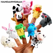 10 шт./партия Детские Мультяшные плюшевые игрушки Семья "и" Веселые животные пальцев рук Кукольный Детские успокоить Детские обучающие и развивающие игрушки подарки