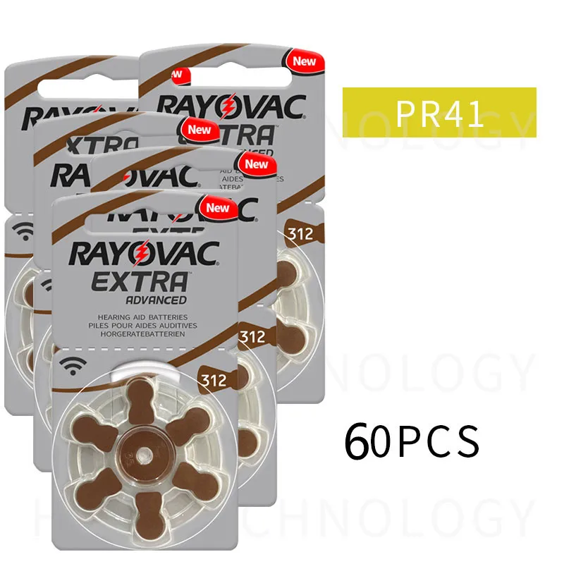 60x10(Карта) Rayovac дополнительные характеристики слуховых аппаратов 312/A312/PR41. Слуховой аппарат батареи A312