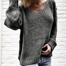Suéteres y pulóveres de mujer con cuello en V Simenual de punto Otoño Invierno ropa Jersey Jumper Pull Femme Hiver Truien Dames_3.25