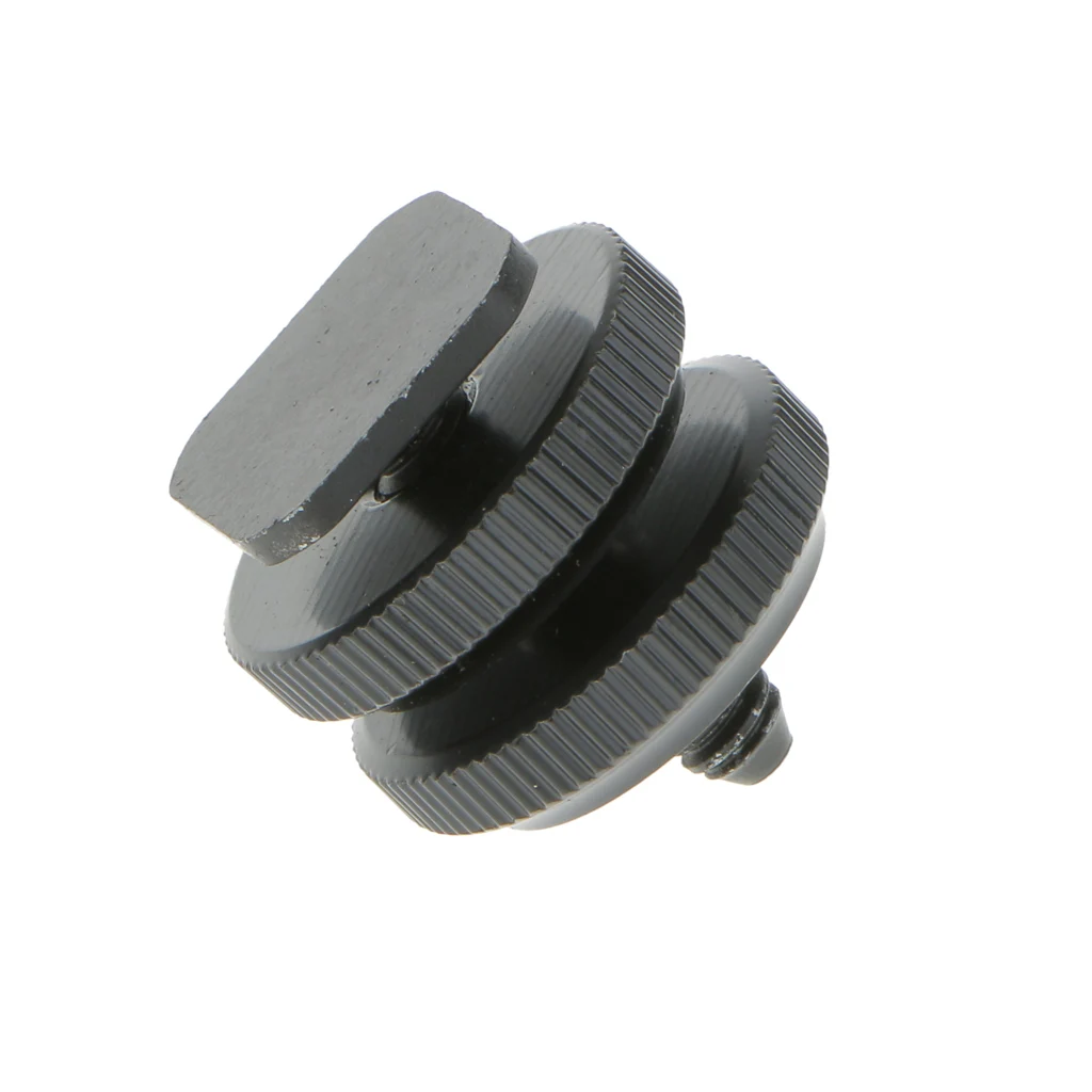 1/4 inch Tripod Screw to Flash Shoe Mount /Adapter with 2 Adjustable Screws