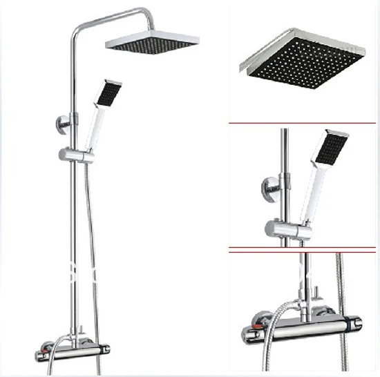 Bathroom Shower Set Mixer Brass Valve Adjust Height Hand Thermostatic New | Дом и сад