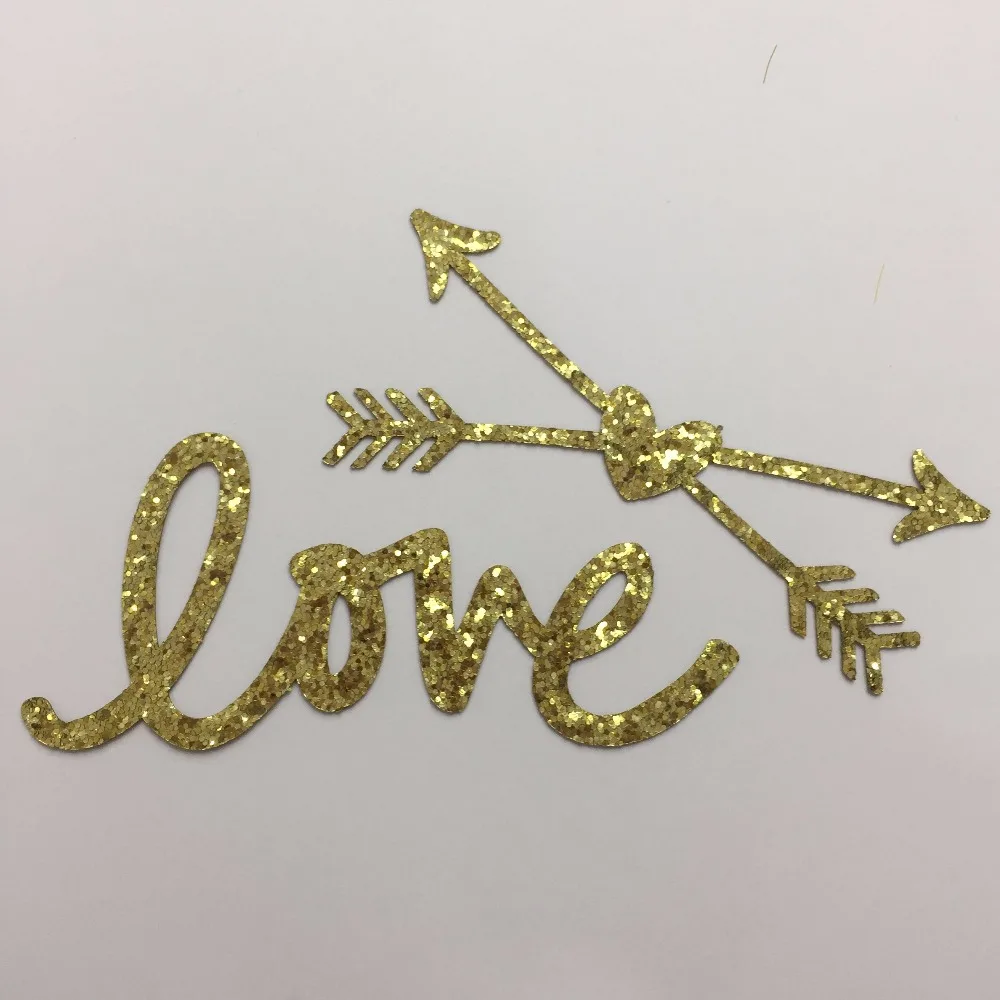 Патчи с золотыми блестками Happymems 1 шт. железные патчи надписью Love and Arrow для