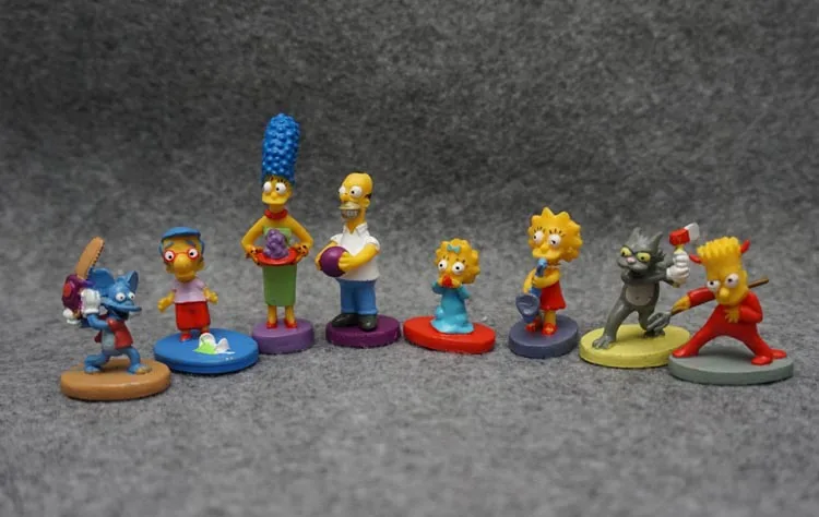 

3-6cm The Simpsons 8 pcs/set Collection Figure toys Cake Decoration Children toys PVC Action Figure Collection Model Kids Toy