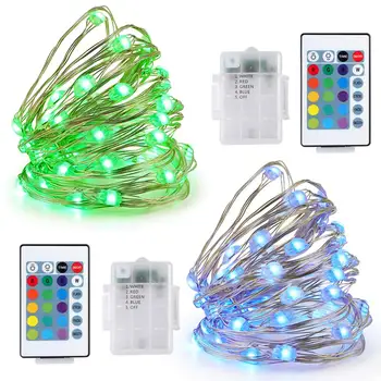 

LED String light 5M 50 LED 3AA Battery Powered Copper Wire String Lights Outdoor Fairy Light for Xmas Garland Party Wedding