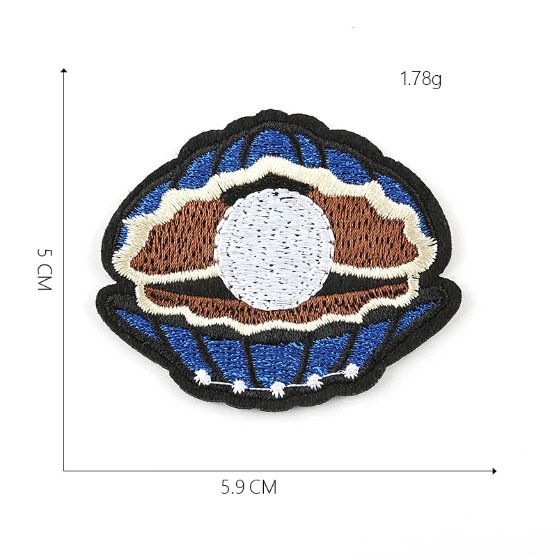 50 шт. морские патчи в виде ракушки Краб Рыба, морепродукты Вышивка Животных вставка, вышитая аппликация наклейка для одежды
