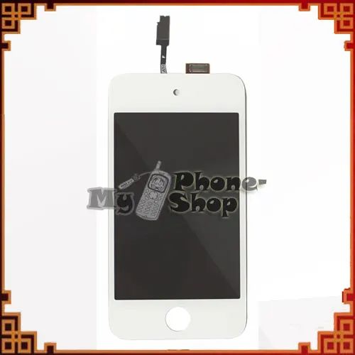 20 шт./партия для iPod Touch 4 ЖК-дисплей с сенсорным экраном Digitizer сборка черно-белая DHL EMS