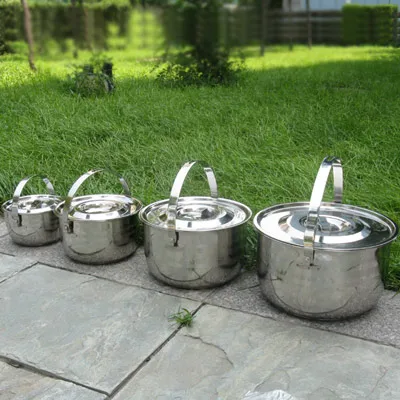 Free Shipping Outdoor Cooking Pots 1 6litre 4 In One Set Free Shipping Outdoor Cooking Pots 1 6litre 4 In One Set Thickening Stainless Steel Camping Cookware Pot