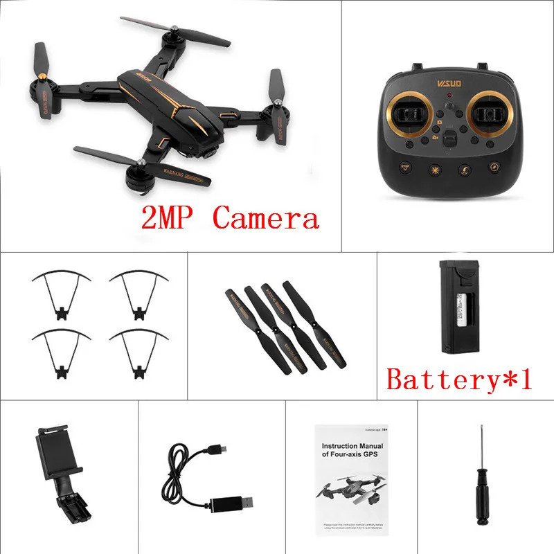 Eachine VISUO XS812 gps Дрон w/2MP/5MP HD камера 5G WiFi FPV 15 минут время полета один ключ возврат складной RC Квадрокоптер RTF - Цвет: 2.0MP 1 Battery