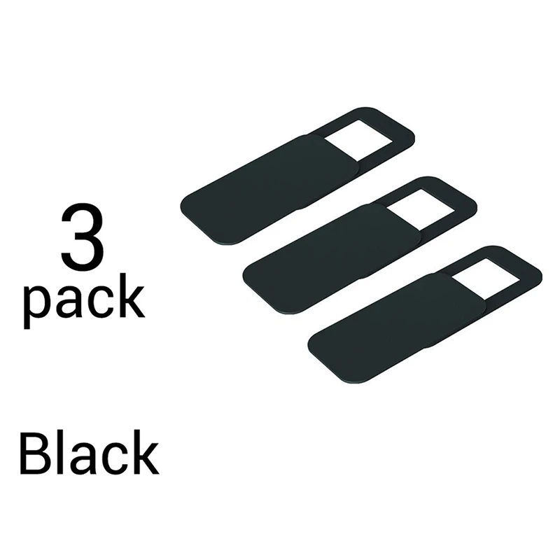 black 3pcs 1/3, 6 штук в партии, для iPad смартфон для ПК и ноутбуки объектив Кепки камера для ноутбука Стикеры крышка чехол для веб-камеры - Цвет: black 3pcs