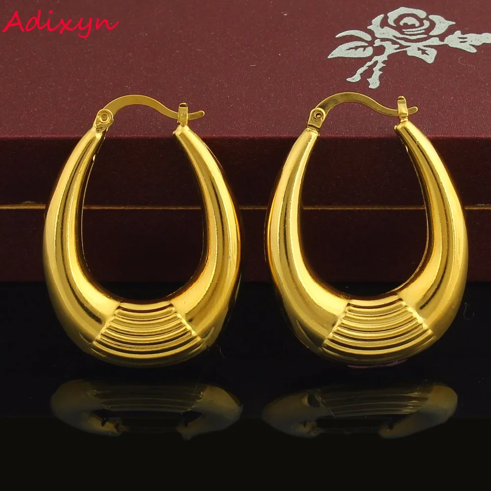 Luxury Gold Oval Earrings for Women/Glrls Color Africa/Arabic/Kenya/India/Middle East Hoop Earring Wedding Jewelry Gifts | Украшения и