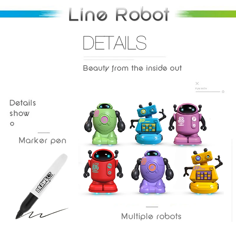 HeLICMax Line Drawing Robot Alien ET Follow The Black Line with Lights Planet Programming accompanied by children's toys gifts HeLICMax Line Drawing Robot Alien ET Follow The Black Line with Lights Planet Programming accompanied by children's toys gifts