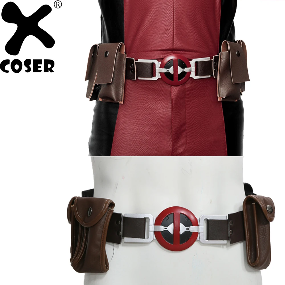 

XCOSER X-Men Deadpool Belt PU Leather Belt with 4 Pockets Prop Deadpool Cosplay Costume Accessory For Professional Cosplay