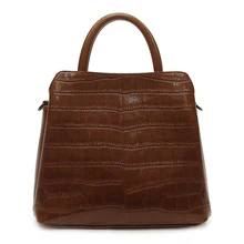 Женская сумка-мессенджер из натуральной кожи, через плечо, натуральная кожа, узор «крокодиловая кожа», женская сумка-тоут, модная сумка с верхней ручкой