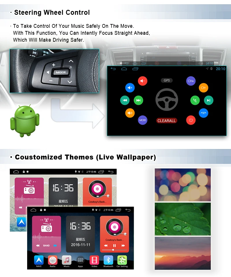 Excellent 9" Android 6.0 Car DVD for Toyota Land Cruiser Prado J150 2014-2018 with Calling Function Support & External DAB+Tuner Support 12 Excellent 9" Android 6.0 Car DVD for Toyota Land Cruiser Prado J150 2014-2018 with Calling Function Support & External DAB+Tuner Support 12