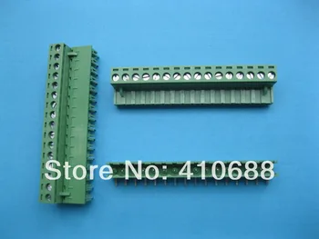 

24 Pcs Angle 16 way/pin Pitch 5.08mm Screw Terminal Block Connector Pluggable Type Green 2EDCK-2EDCR-5.08