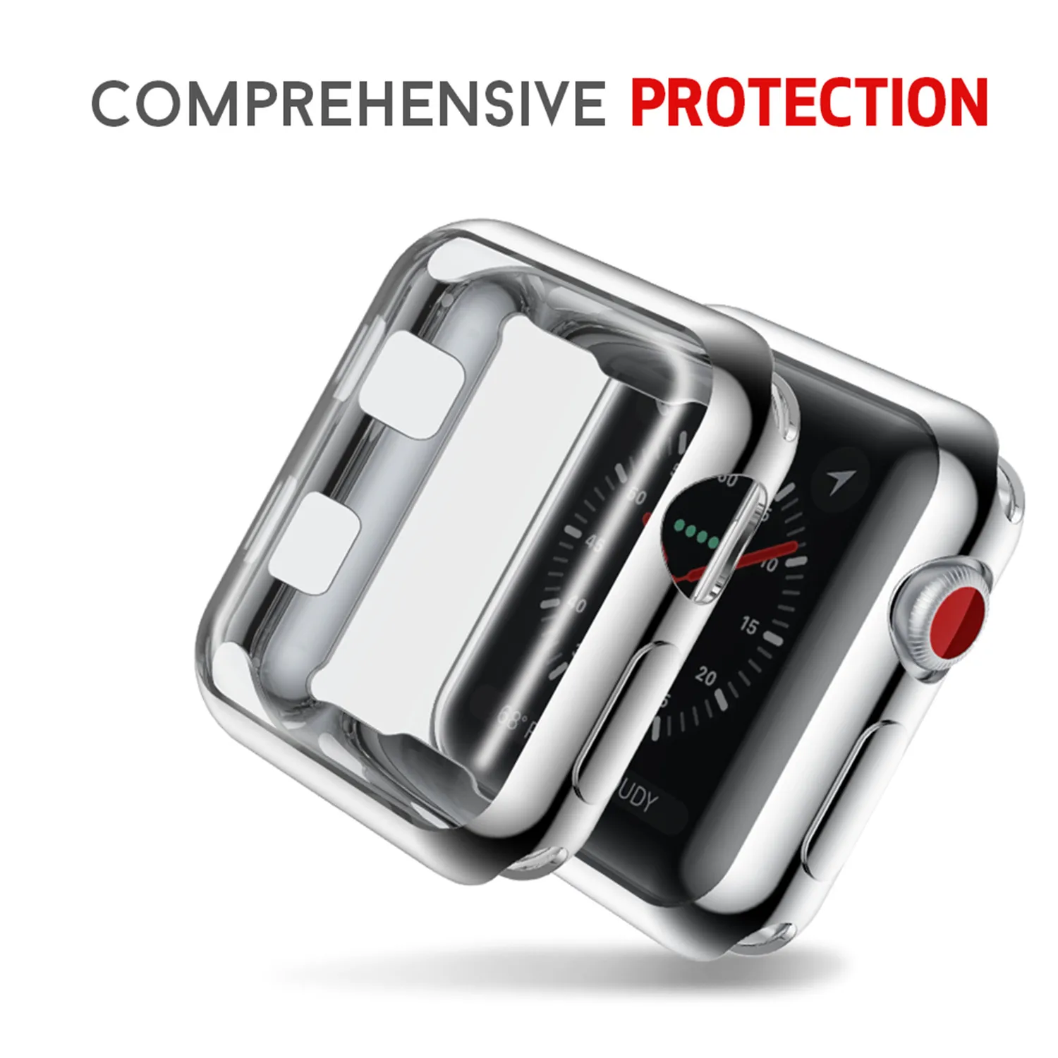 Watch Cover for Apple Watch Case 42mm 38mm Series 3 2 Soft Slim TPU All-around Ultra-thin Screen Protector for iWatch Band