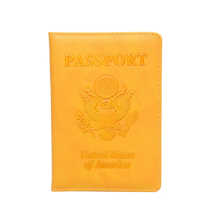 Для путешествий, деловая, из искусственной кожи, Обложка для паспорта, унисекс, Россия, США, паспорт, кредитный держатель для карт чехол, водительские права, кошелек - Цвет: Цвет: желтый