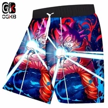 OGKB Летние повседневные мужские шорты с забавным принтом Dragon Ball 3D пляжные шорты аниме Kamehameha трусы-боксеры с эластичной талией Прямая поставка