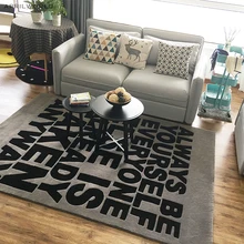 Серый, черный, буквенный ковер, акриловый ковер, alfombras, современные ковры ручной работы, для гостиной, спальни, креативный журнальный столик, коврик для софы