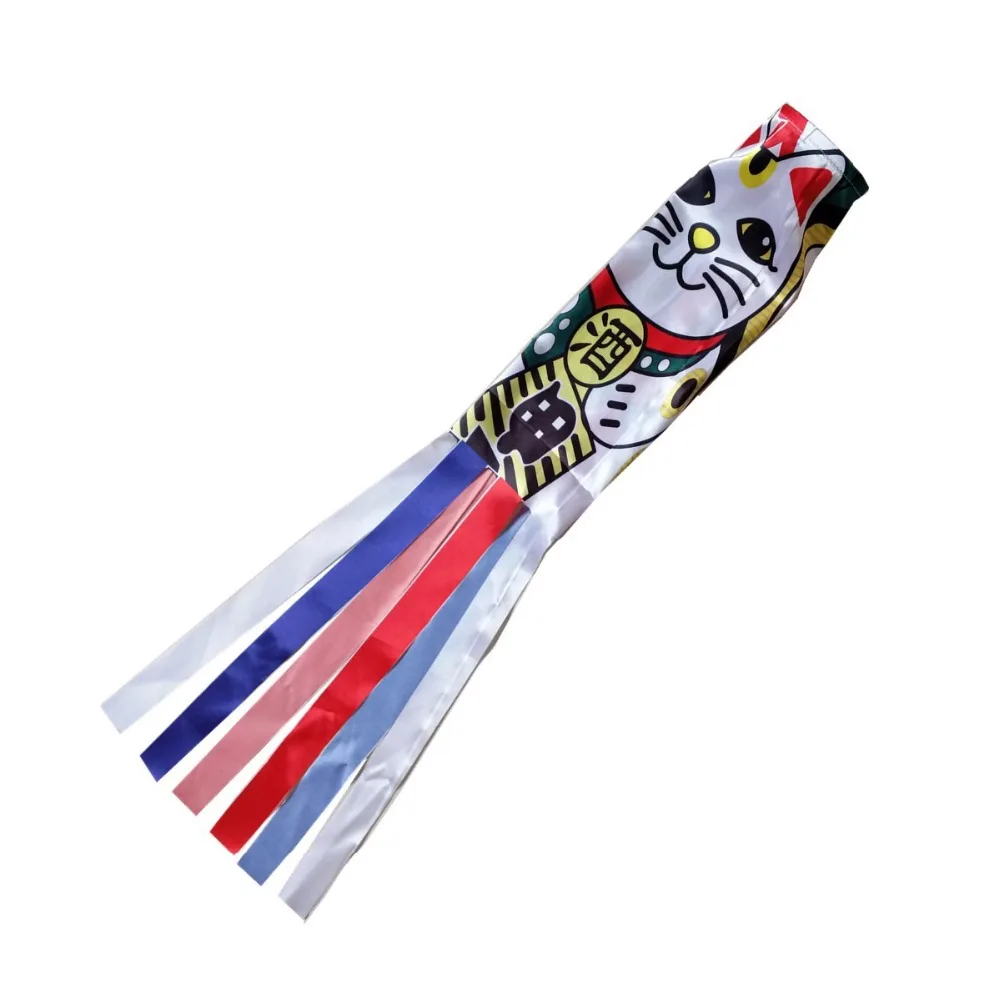 

140cm Japanese Carp Spray Windsock Streamer Kites Fish Flag Koinobori Kite Cartoon Fish Colorful Windsock Carp Wind Sock Flag
