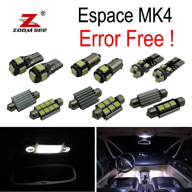 20pc x For 2003-2005 Renault Espace 4 IV MK4 Error Free Car LED bulbs Interior Reading dome map trunk Light Kit 20pc x For 2003-2005 Renault Espace 4 IV MK4 Error Free Car LED bulbs Interior Reading dome map trunk Light Kit