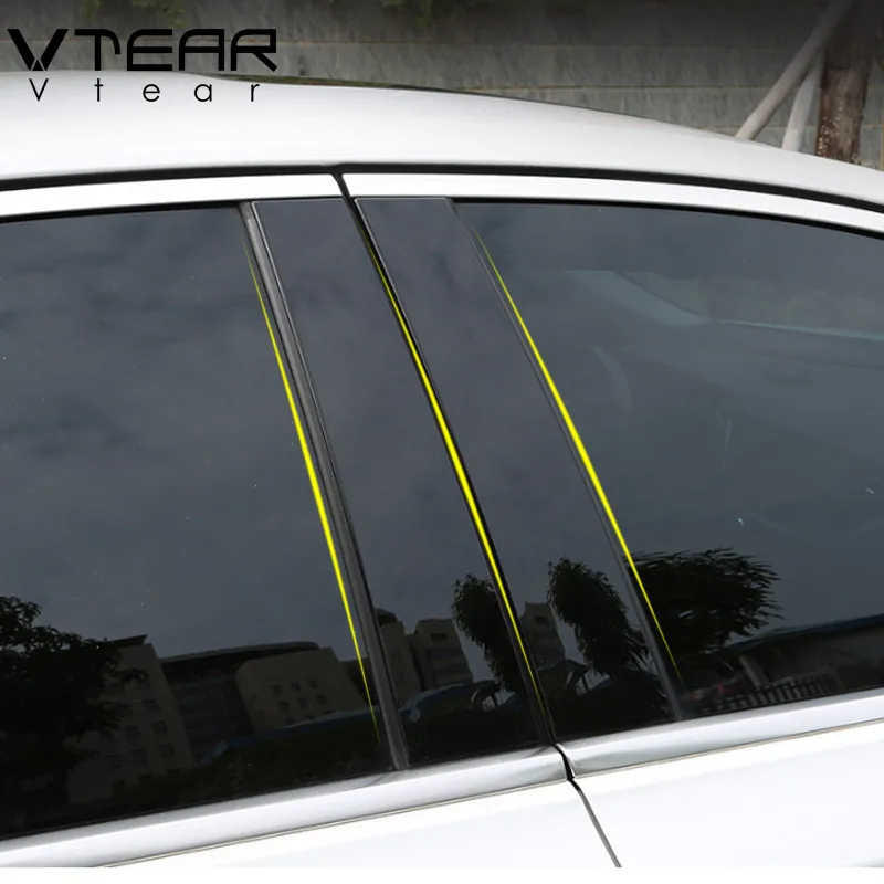 

Vtear For Toyota c-hr chr 2017 2018 car window BC column decorative sticker trim mirror reflection panel Exterior accessories