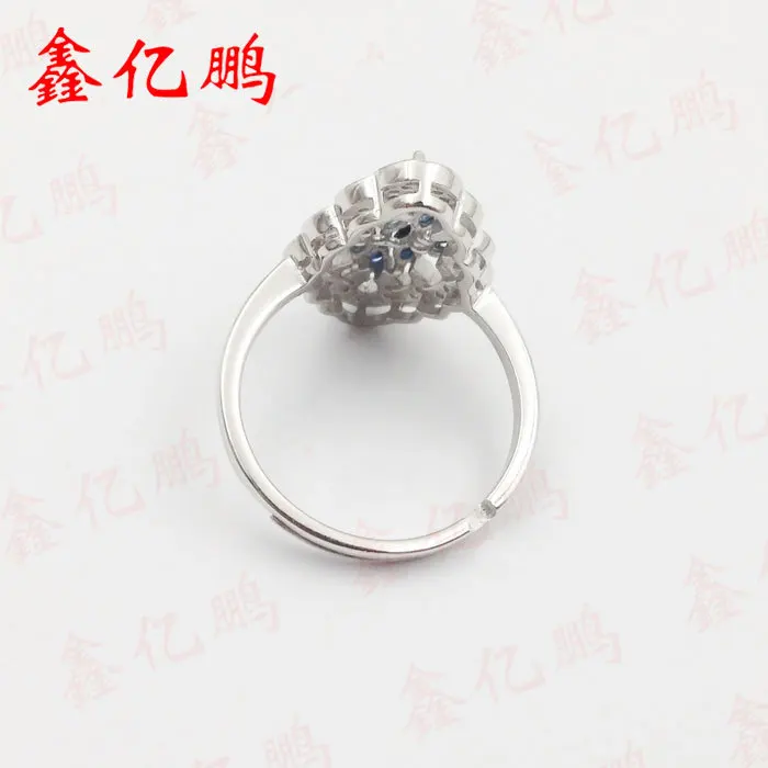 925 silver inlay natural sapphire ring female