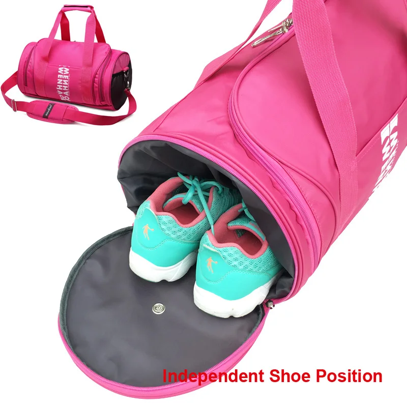 Gym Bag, Duffel Bag, Sports Gym Bag for Women and Men with Shoe Compartment - Цвет: Pink Shoe M6