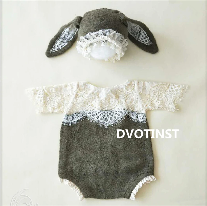 Conjunto de Roupas Dvotinst Newborn Fotografia Adereços Bebê Rendas Crochê Malha Acessórios Estúdio Tiro Foto Prop 4 Dvotinst newborn fotografia adereços bebê rendas crochê