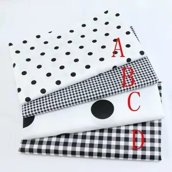

Delicate 1/2 Meter X 160CM Black&white Checked/Polka Dot 100% cotton Fabric Quilting Clothes Home Textile DIY A57