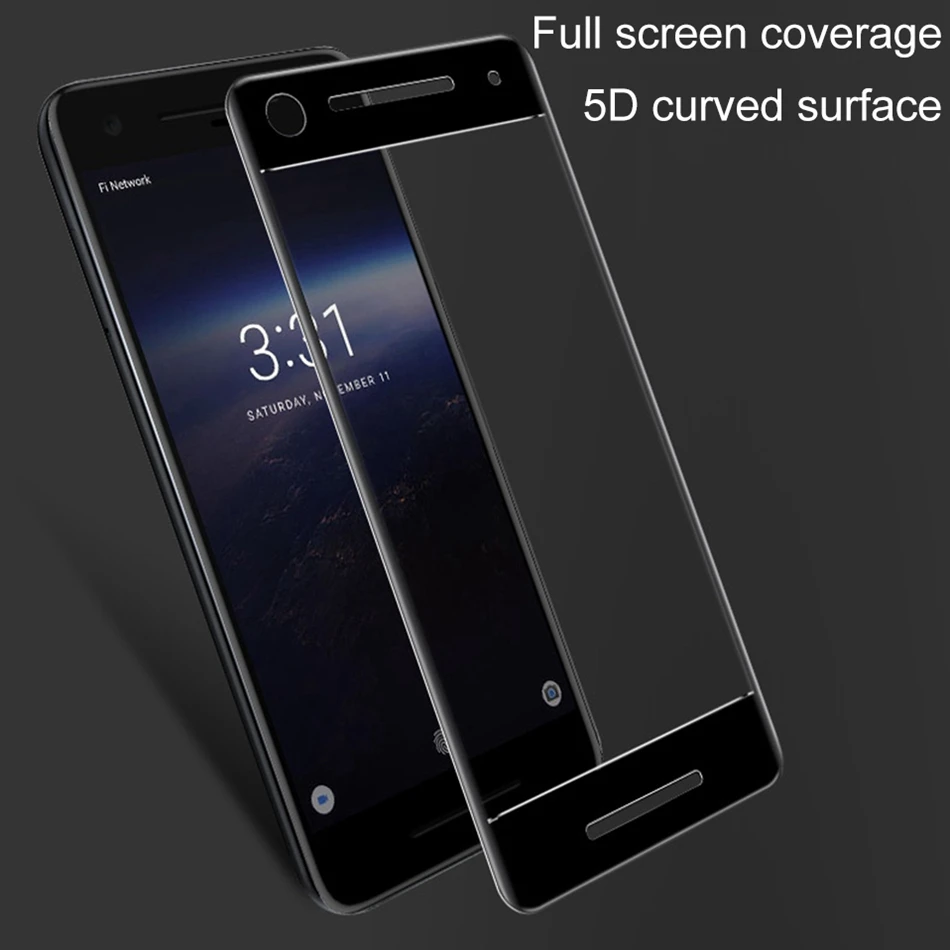 REAOOM 5D Screen Protective Glass for Google Pixel 3 XL Tempered Glass Full Cover Screen Protector for Google Pixel 3 Glass Film (1)