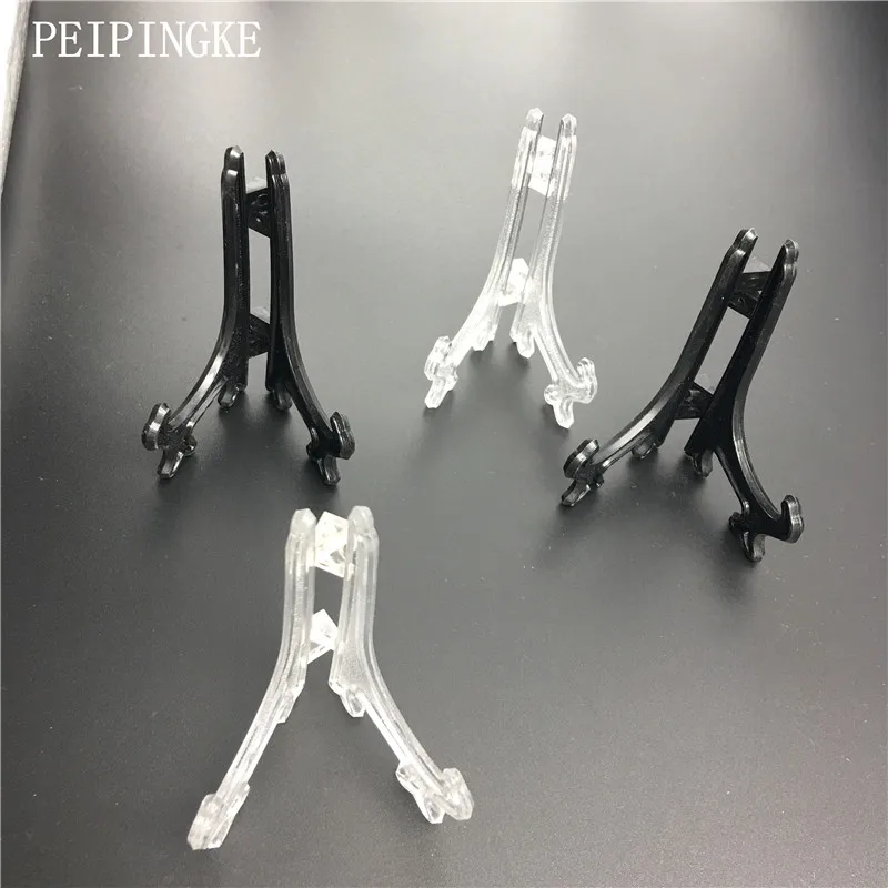 3pcs Clear Black Mini Biscuits Display Shelf Foldable Plastic Crystal Dessert Stand Cookie Display Stand Biscuit Holder
