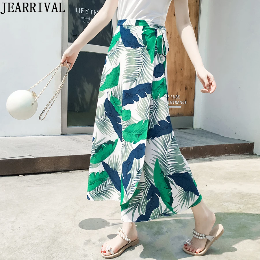 

25 Colors Bohemian Long Summer Skirts Womens High Waist Print Chiffon Wrap Skirt 2019 Boho Asymmetrical Beach Maxi Skirts Faldas