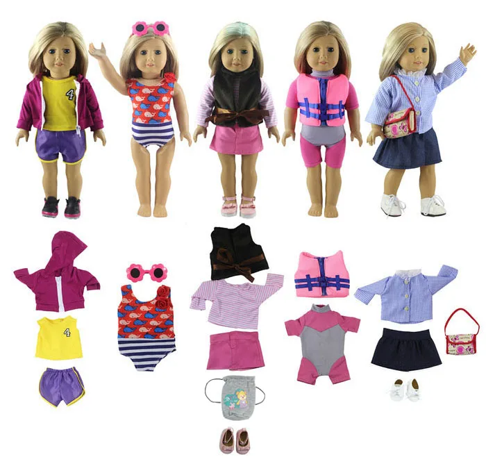 New Style 5 Set Doll Clothes for 18 Inch American Doll Handsome Casual Wear Outfitdoll clothes