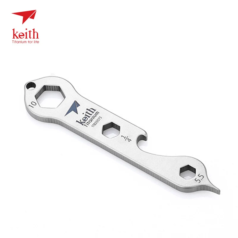 Keith Titanium Alloy Screwdriver Bottle Opener Outdoor Multifunctional Ultralight Spanner Pocket Tool Wrench Mini Size Key Chain