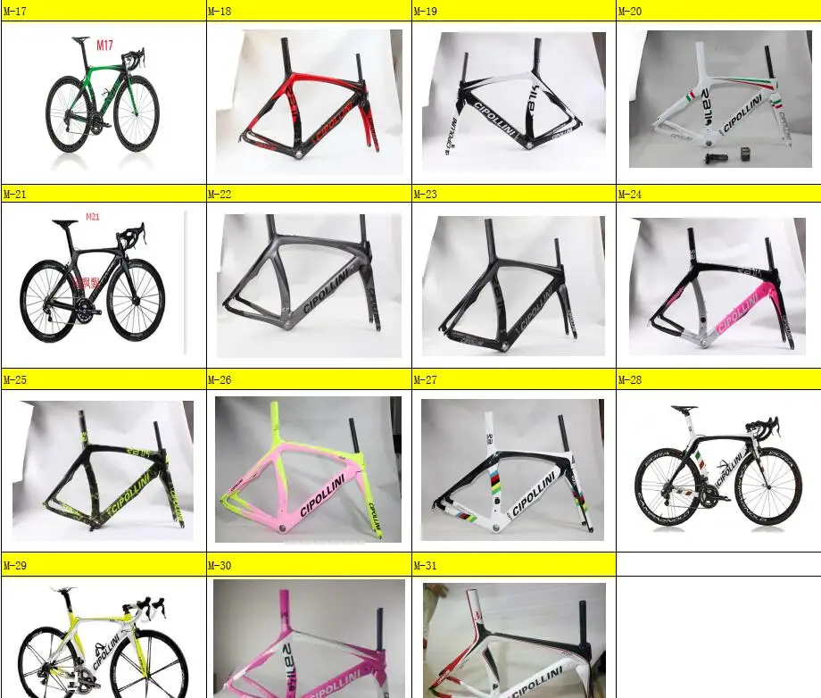 Discount Promotion Sale Full Carbon Fiber T1000 Road Bike Frame with Logo RB1K RB1000  Available Size XS S M L CIPOLLIN Total 31 Colors 2