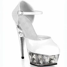 15 см Новая обувь невесты в сексуальном шоу, с высотой 15 см и одна пара обувь для свадебы и танцев