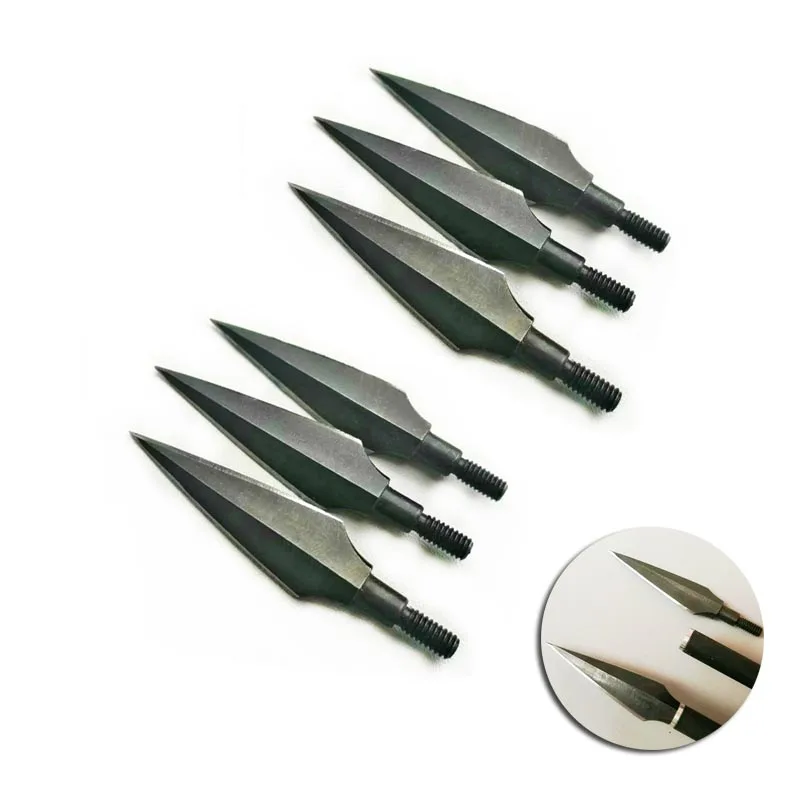 6pcs Sharpen Hunting Broadheads Arrow Heads Use fiberglass