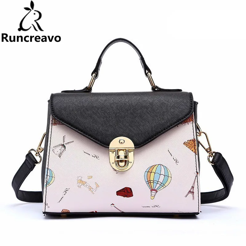 

2018 Crossbody Bag For Women Leather Handbag Luxury Handbags Women Bags Designer Landscape Printing Shoulder Tote Bag Sac A Main