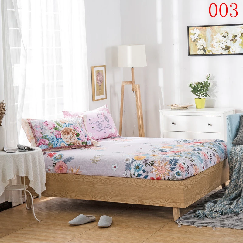 

Cotton Fitted Bed Sheet Home Flower Single Double Sheets Bedroom Fitted Cover Mattress Cover Twin Full Queen Bedspread Bedsheet