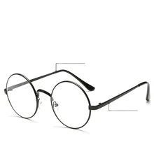Шикарные очки ретро большая круглая металлическая оправа прозрачные линзы очки Ботан очки