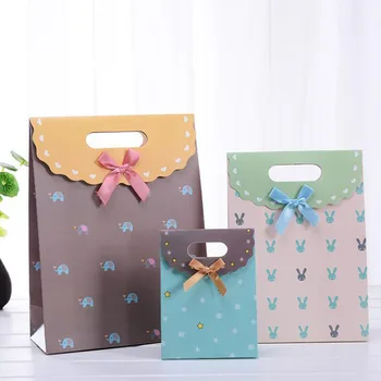 

New Creative Cartoon Lovely Baby Shower Wedding Favors Gift Bag Boy Girl Birthday Party Flip cover Gift Bag Chocolate Candy Bag
