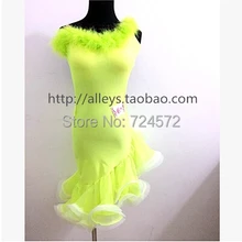 Костюм для латинских танцев сексуальное платье из спандекса с открытой спиной для женщин платье для латинских танцев платье Зеленый светильник