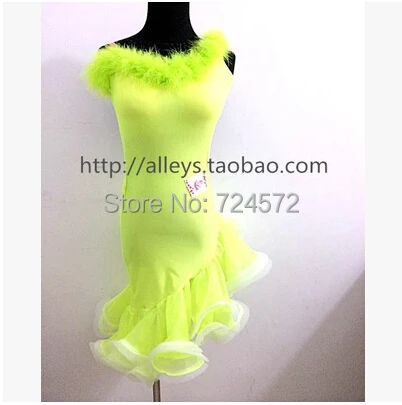 

Latin dance costume sexy Backless spandex dress for women latin dance competition costume dress light green dress