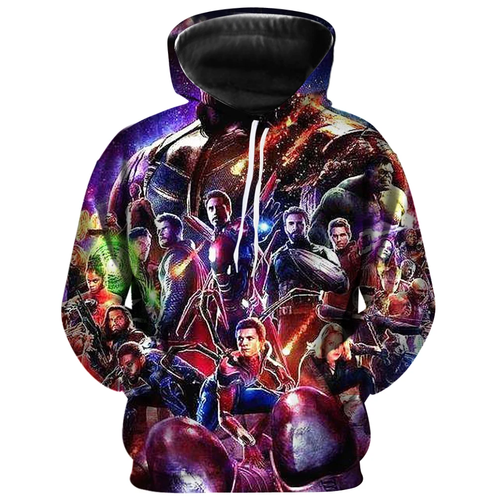 

Personality 2019 New Avengers 4 Clothing 3D Hoodie Men's Hooded Avengers No Zipper End Game Turtleneck Cool Clothing