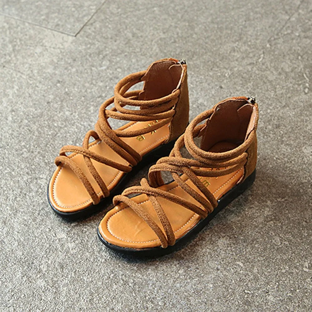 

Children's and Girls'Mid-upper Sandals Summer Zipper Open-toed Sandals Sandals Zapato #YL5