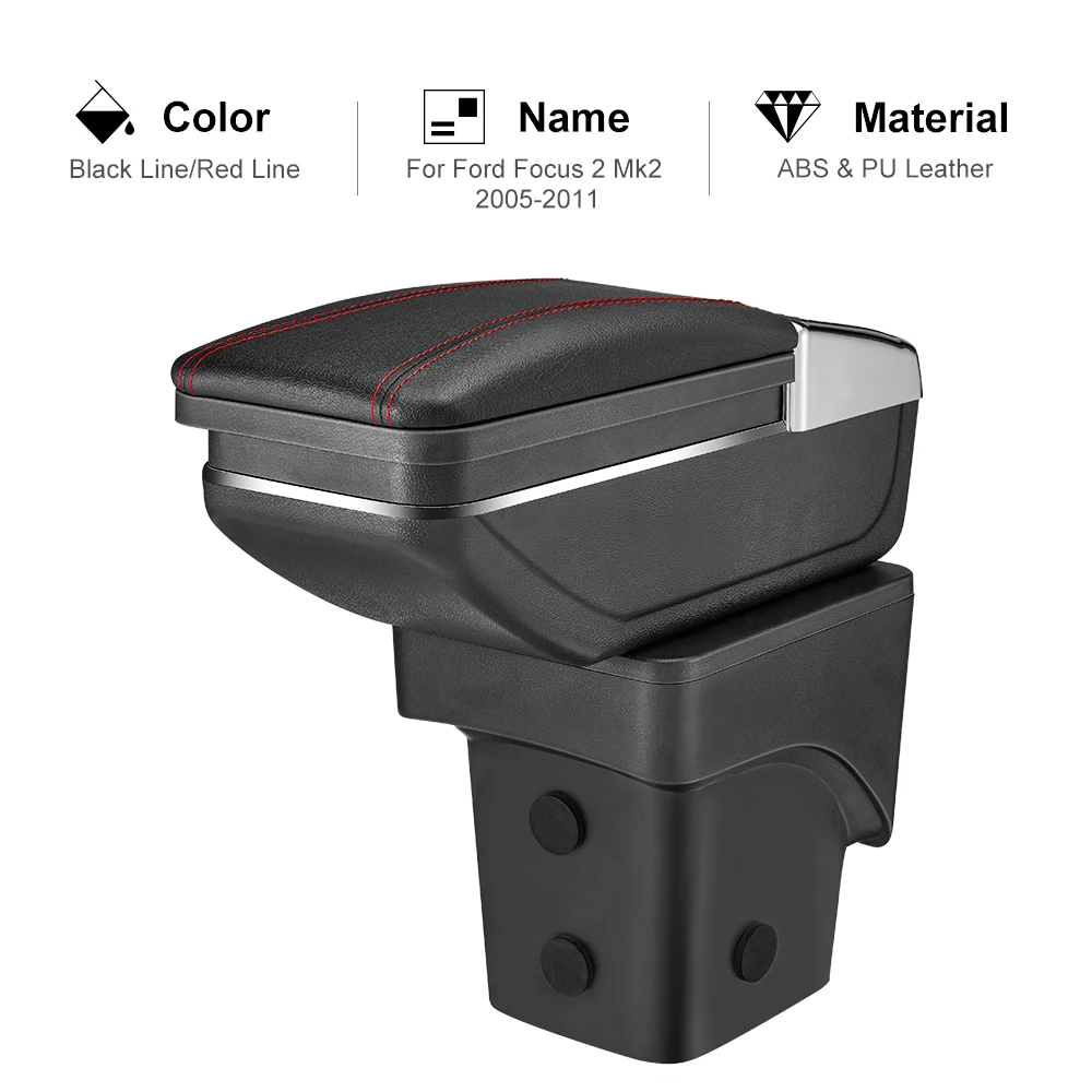 

Armrest Box Center Console Armrest Storage Box Arm Rest Rotatable For Ford Focus 2 Mk2 2005-2011